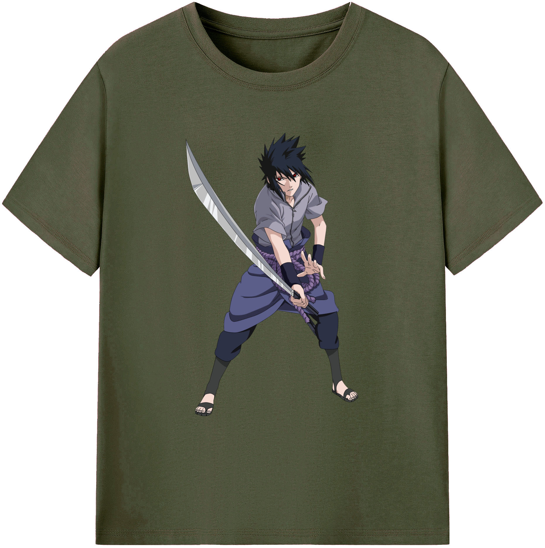 （画像用） NARUTO -ナルト- うちは サスケ Uchiha Sasuke 綿100％ メンズ半袖Tシャツ｜肌触りやわらか＆通気性